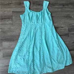Ella Blue Sleeveless Square Neck Sundress#41